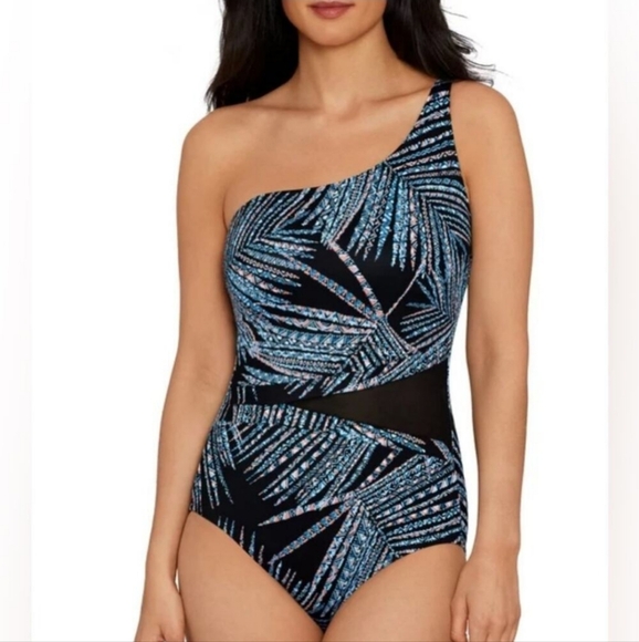 Women's Asymmetrical One-Piece Swimsuit By Embrace Your Curves. Size M - Picture 1 of 17
